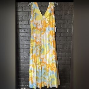 MSK Yellow Orange Maxi Sundress Resort Wear